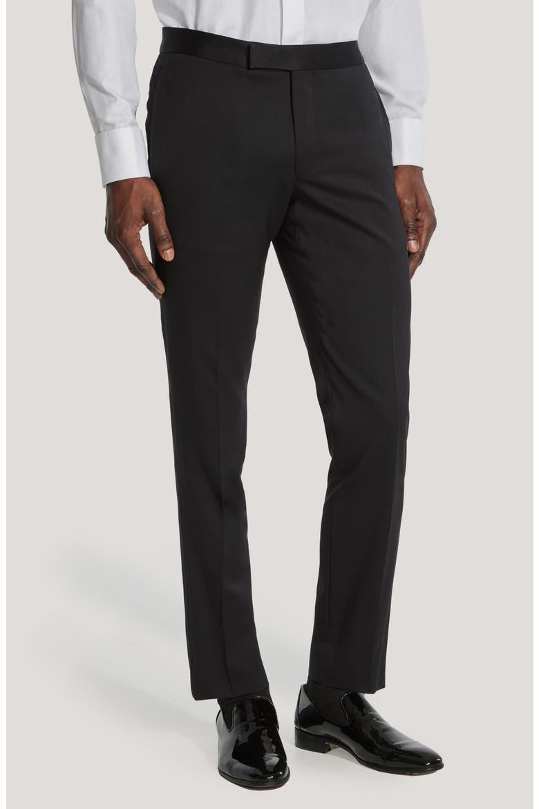 Ethan Shawl Collar Black Wool Tuxedo, Alternate, color, BLACK