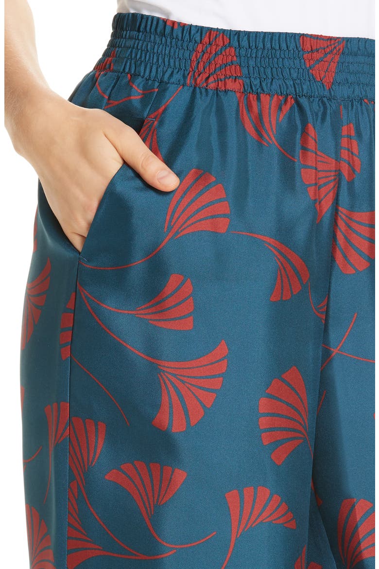 Hester Silk Wide Leg Pants, Alternate, color, EMPRESS TEAL MULTI