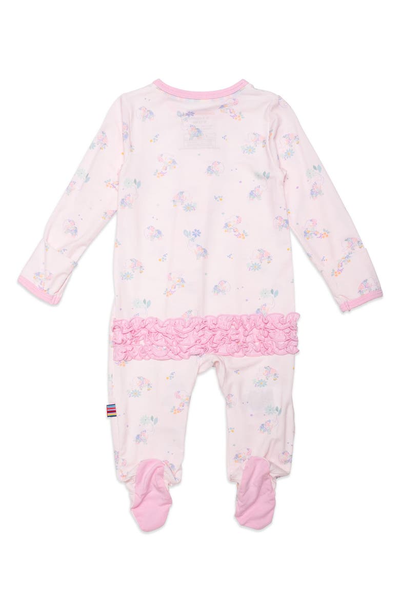 Magnetic Me Forget Me Not Ruffle Footie, Alternate, color, Floral Green