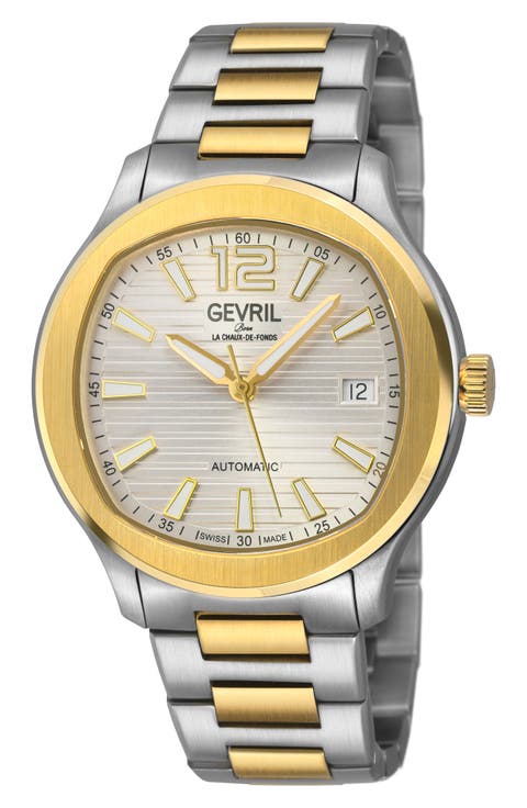 Stuyvesant Automatic Two Tone Bracelet Watch, 42mm