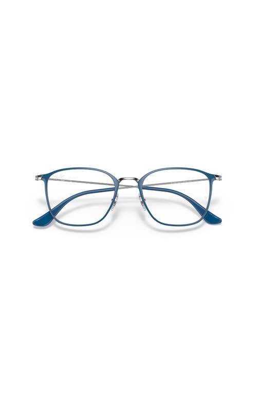 Ray Ban Ray-ban 51mm Square Optical Glasses In Blue