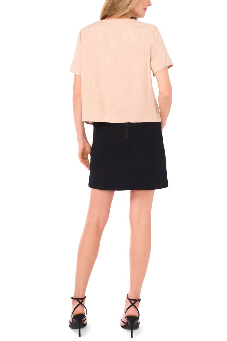 Jacquard Short Sleeve Top, Alternate, color, NATURAL