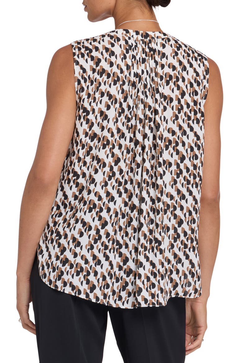 Print Pleat Back Sleeveless Split Neck Blouse (Nordstrom Exclusive), Alternate, color, GEO GALA