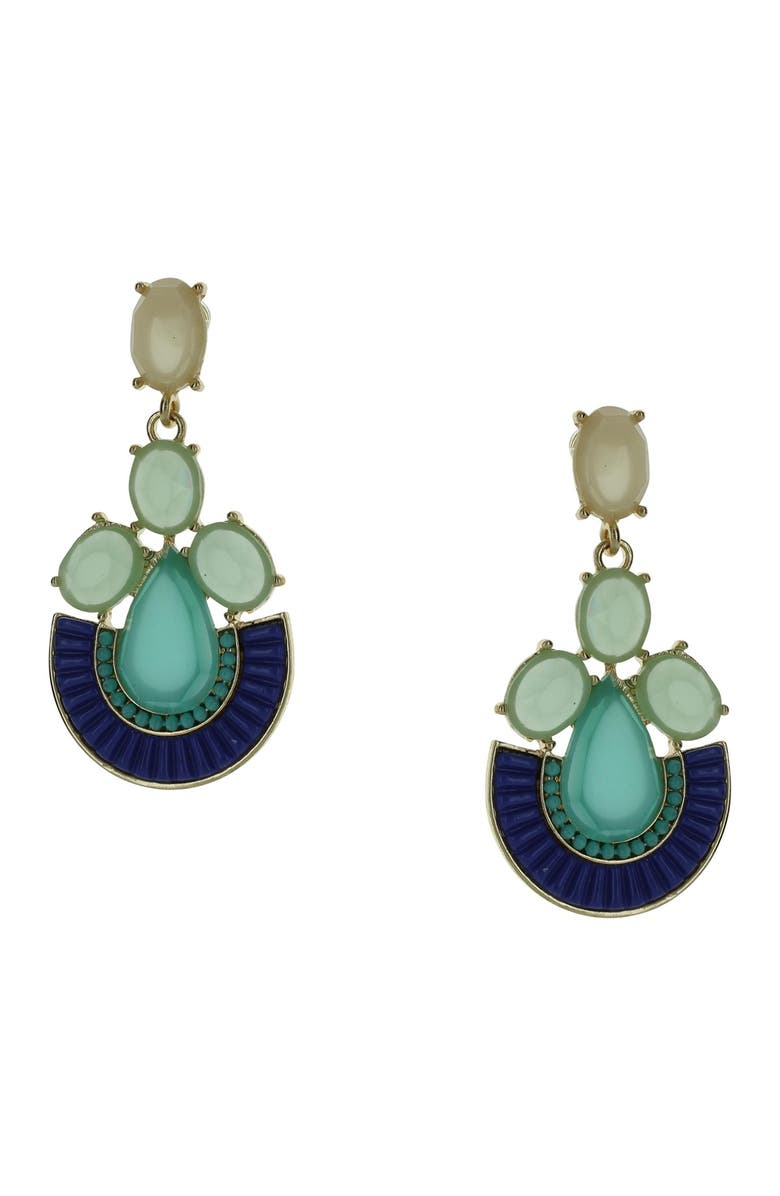 OLIVIA WELLES Cherise 14K Gold Plated Geo Stone Drop Earrings, Main, color, 