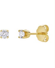 LuvMyJewelry Seraph 0.2 Ct TW Lab Grown Round Diamond Studs 14K Gold Earrings