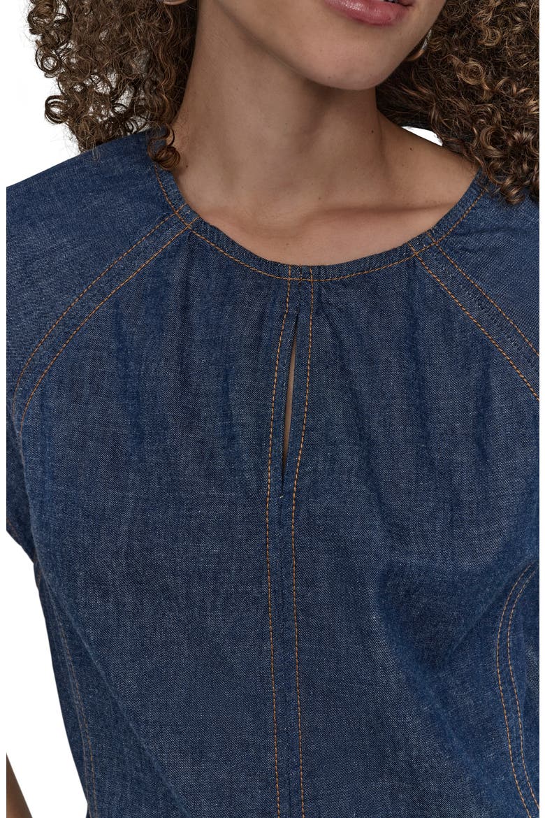 Seamed Denim Top, Alternate, color, CROSBY WASH