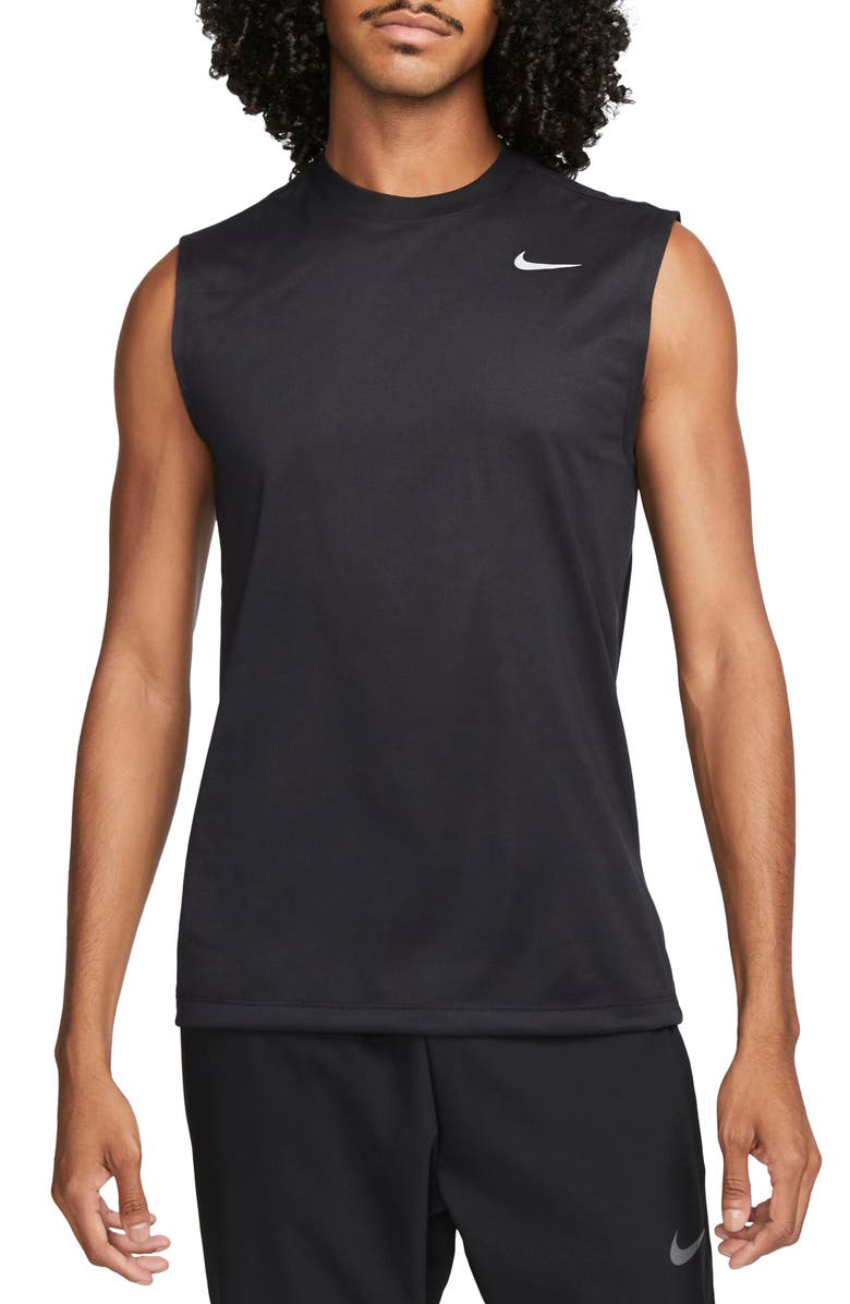 Nike Dri-FIT Legend Fitness Muscle T-Shirt, Main, color, Black/ Matte Silver