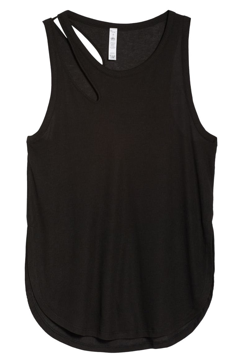 Peak Cutout Tank, Alternate, color, BLACK