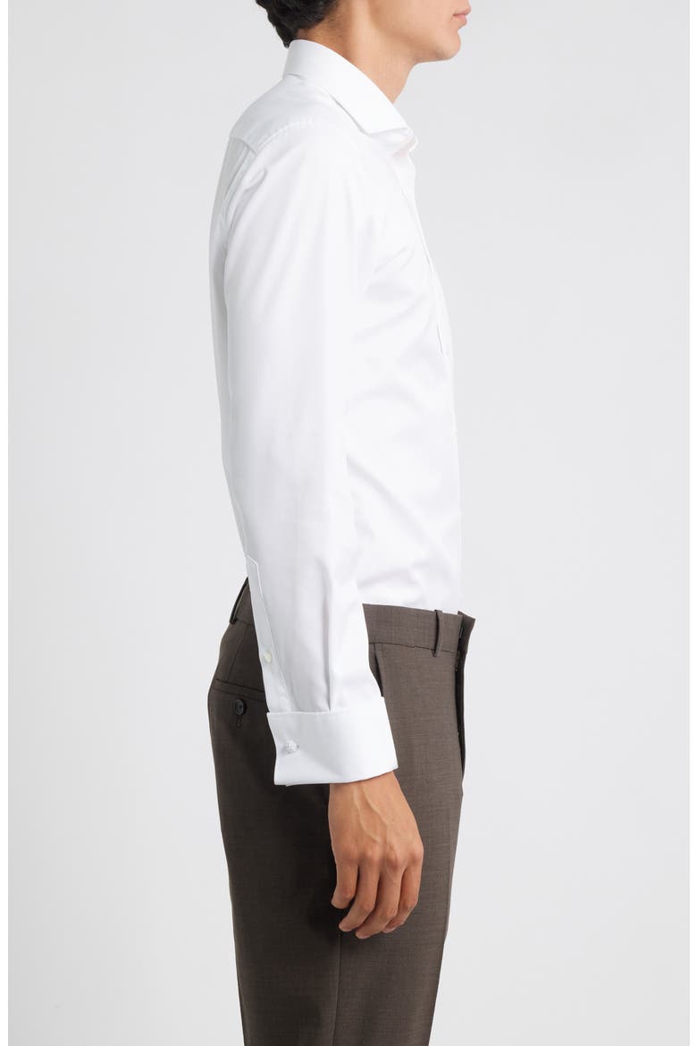 Cover Slim Fit Non-Iron French Cuff Cotton Dress Shirt, Alternate, color, WHITE