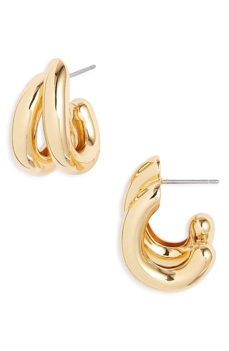 Jenny Bird Florence Double Hoop Earrings, Main, color, High Polish Gold
