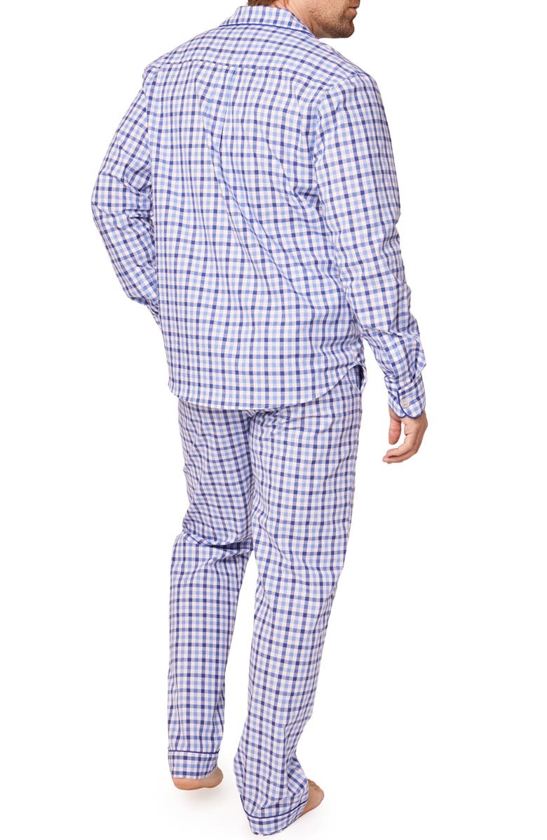 Petite Plume Royal Blue Cotton Gingham Check Pajamas, Alternate, color, Blue
