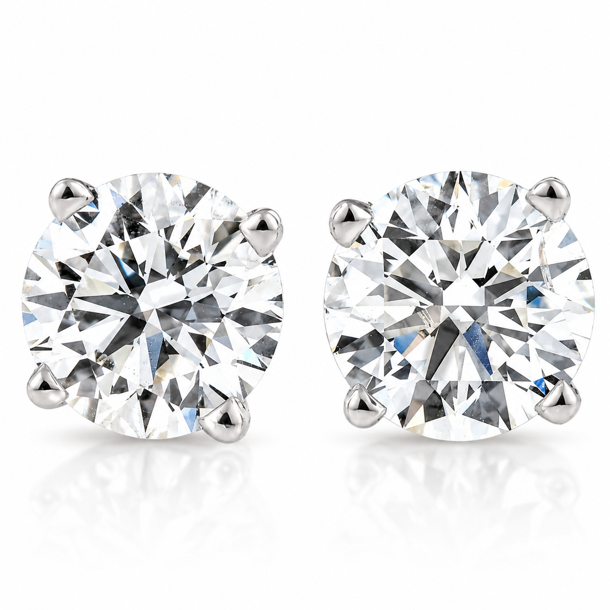 Bliss Diamond Certified 4 Ct Tw Round Lab Grown Screw Back Studs 14k ...