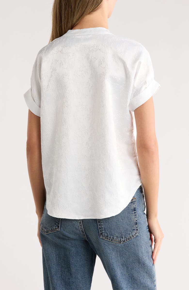 Forgotten Grace Short Sleeve Embroidered Button-Up Shirt, Alternate, color, White