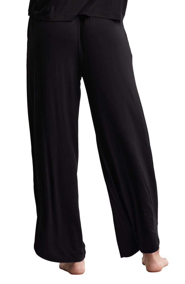 Barefoot Dreams<sup>®</sup> Jersey Crop Wide Leg Pants, Alternate, color, Black