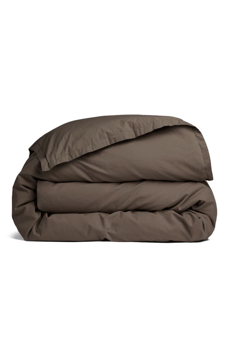 Brushed Cotton Duvet Cover, Main, color, WARM GREY