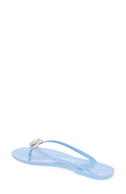Mach&mach Blue Double Heart Flip-flops In Sky Blue