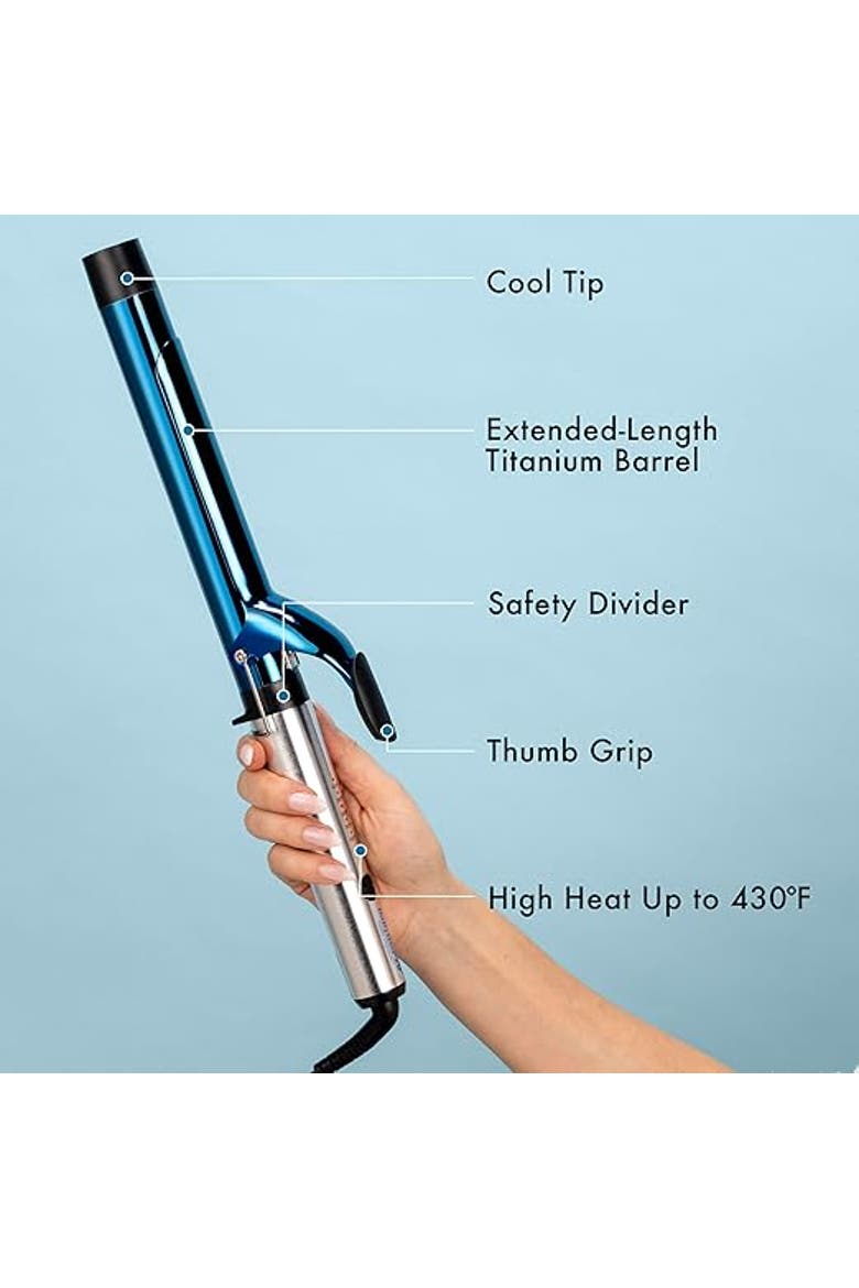 Nano Titanium  1¼" Extended Barrel Curling Iron, Alternate, color, Blue