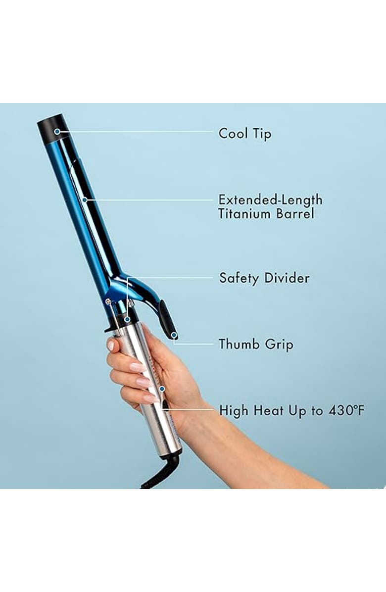 BaBylissPRO Nano Titanium  1¼" Extended Barrel Curling Iron, Alternate, color, Blue