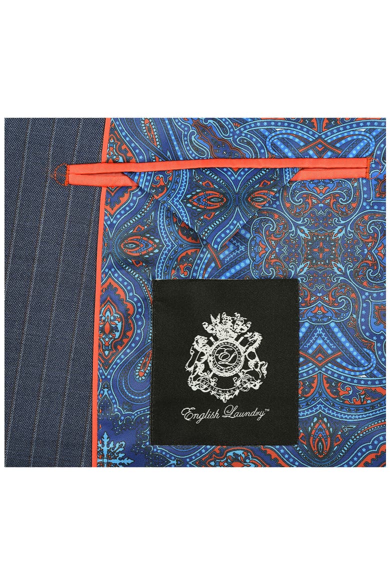 Pinstripe Navy Wool Blend Suit, Alternate, color, GREY/ BLUE