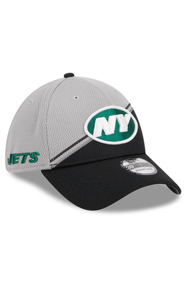 Men's New Era  Gray/Black New York Jets 2023 Sideline 39THIRTY Flex Hat, Alternate, color, Gray