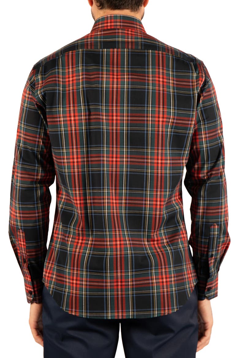 Holiday Classic Tartan Long Sleeve Button Down Shirt, Alternate, color, CRIMSON RED
