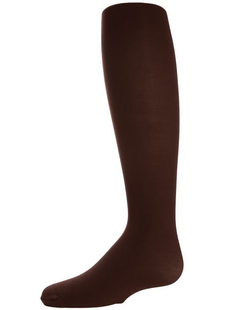 Memoi Big Kids Winter Opaque Nylon Tights In Brown