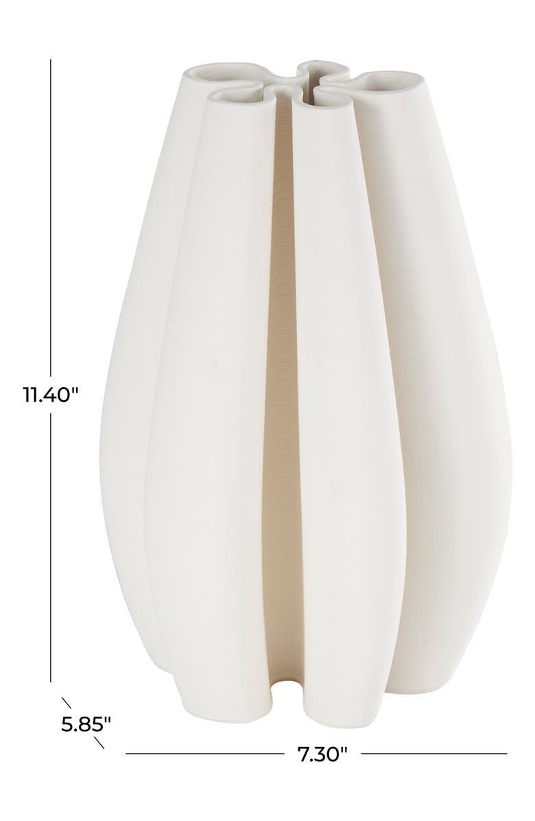 VIVIAN LUNE HOME White Ceramic Vase, Alternate, color, White