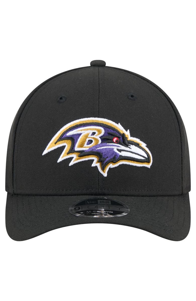 New Era Men's New Era Black Baltimore Ravens Team Collection 9FORTY M-Crown Adjustable Hat, Alternate, color, Black