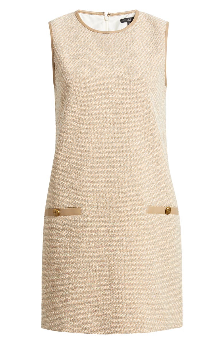 rag & bone Frances Sleeveless Tweed Dress, Alternate, color, Beige