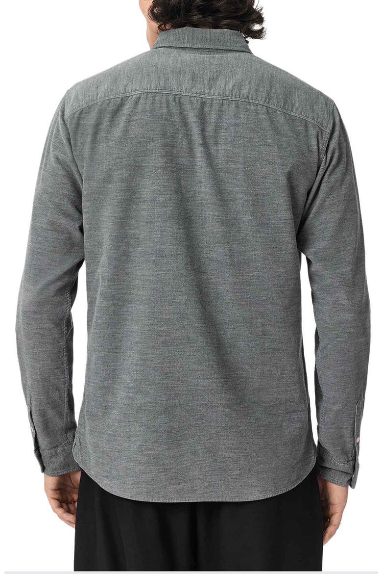 Lorella Rib Cotton Button-Up Shirt, Alternate, color, LIGHT GREY