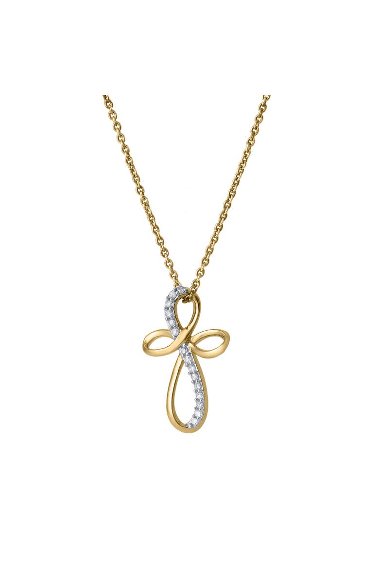 Ardent 10K Gold Diamond Cross Pendant - 0.10 CT, Alternate, color, 10K Yellow Gold