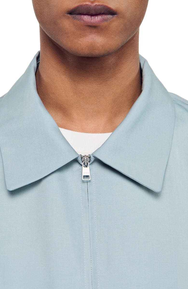 SANDRO Zip-up jacket, Alternate, color, Chambray