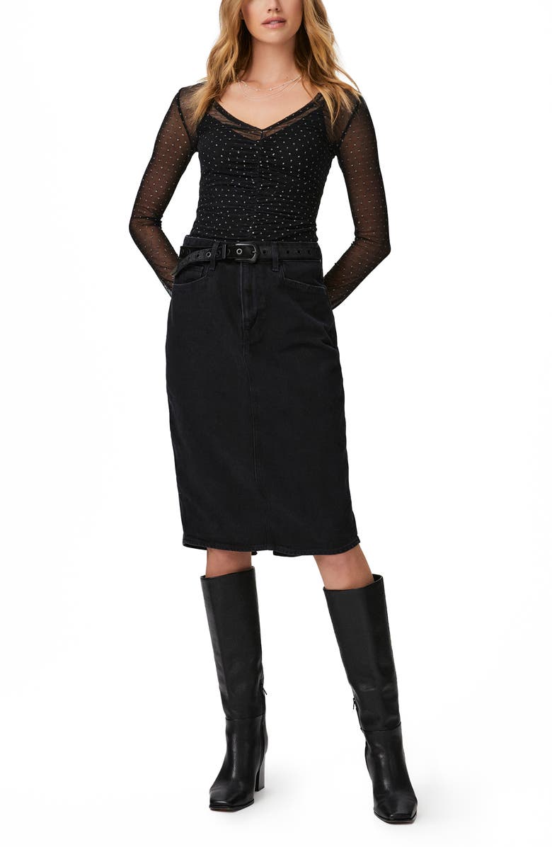 PAIGE Meena Floral Long Sleeve Top, Alternate, color, Black