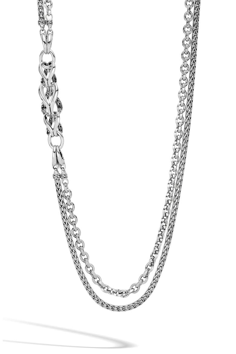 Asli Classic Chain Double Row Necklace, Alternate, color, SILVER
