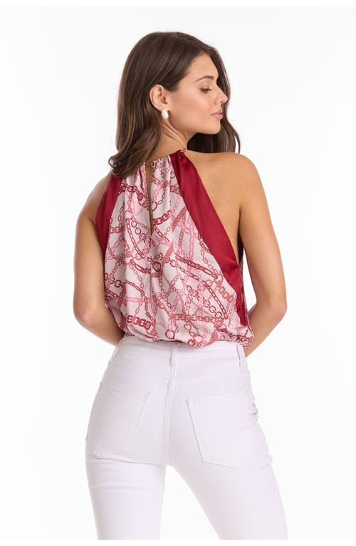 The Noli Shop Mika Silky Halter Top In Red