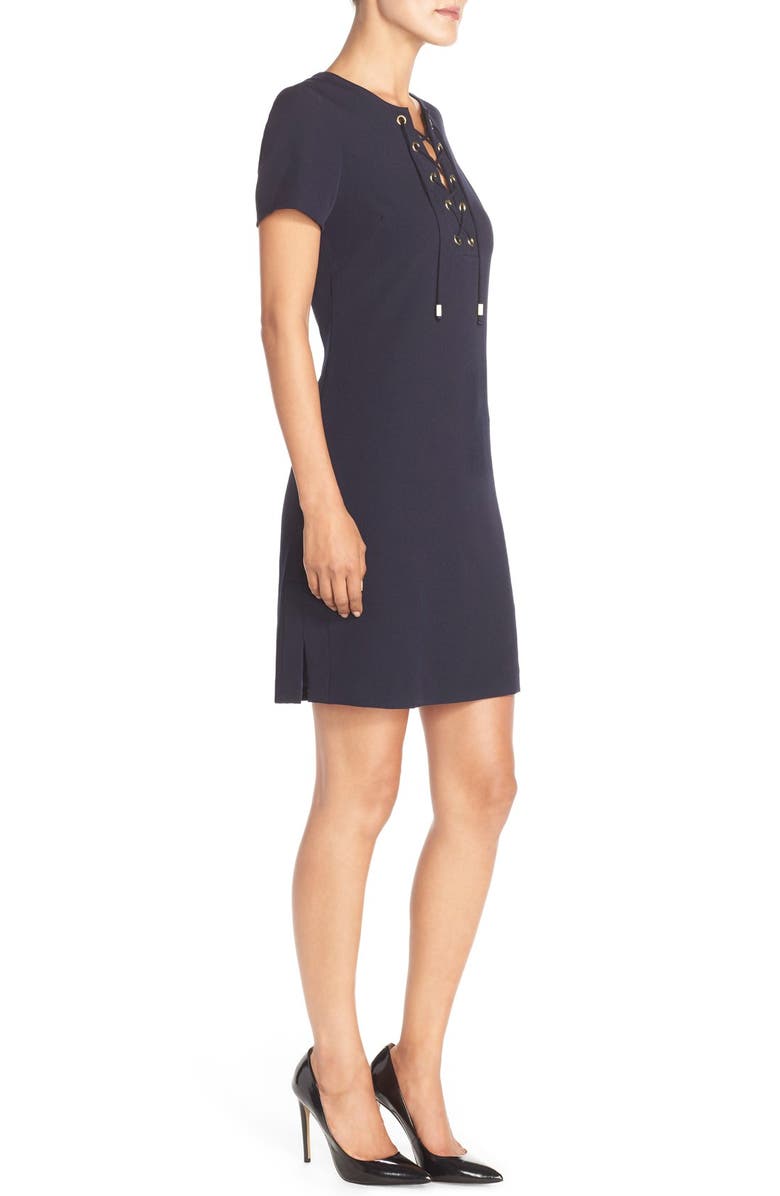 Eliza J Front Lace Shift Dress, Alternate, color, 