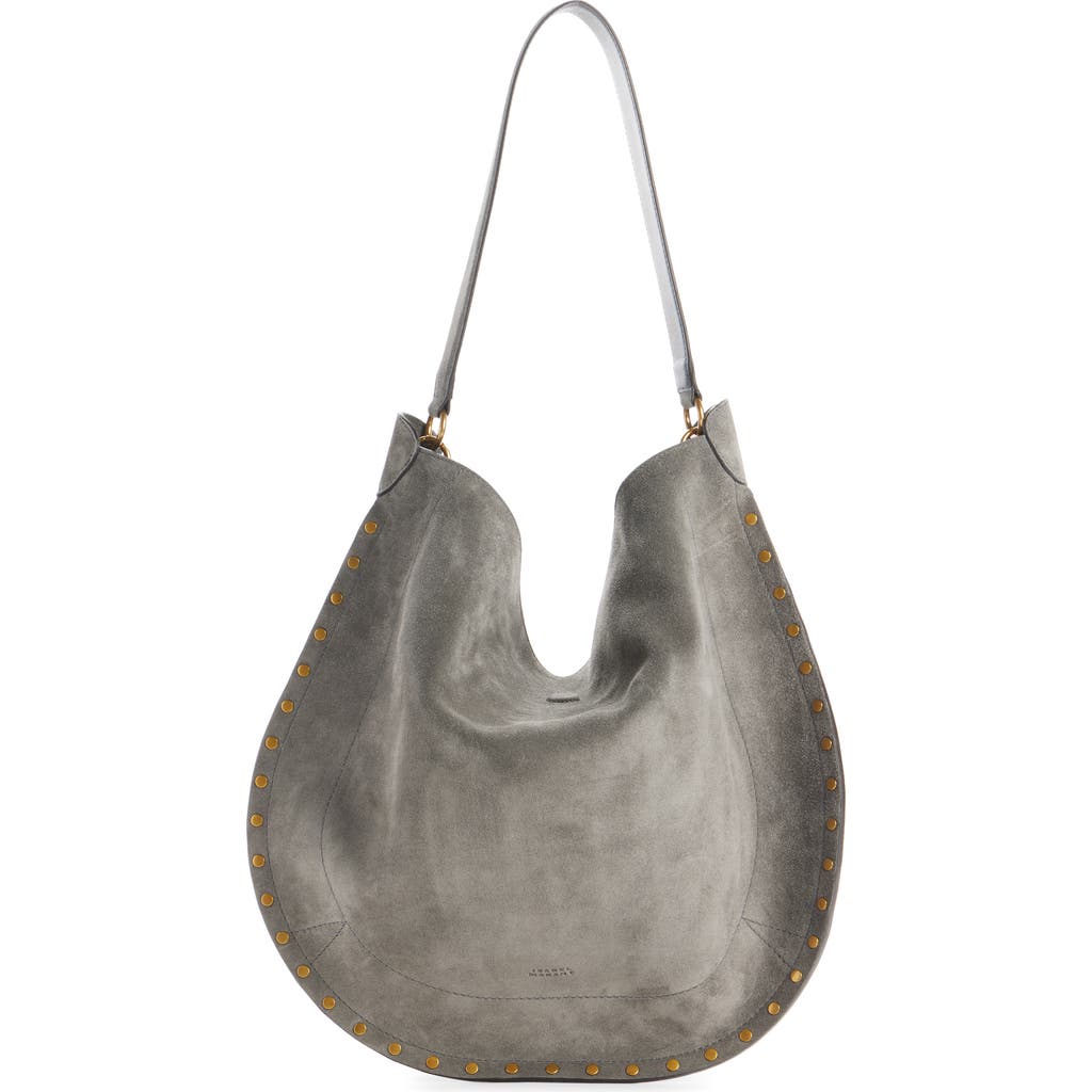 Isabel Marant Oskan Suede Hobo Bag In Gray