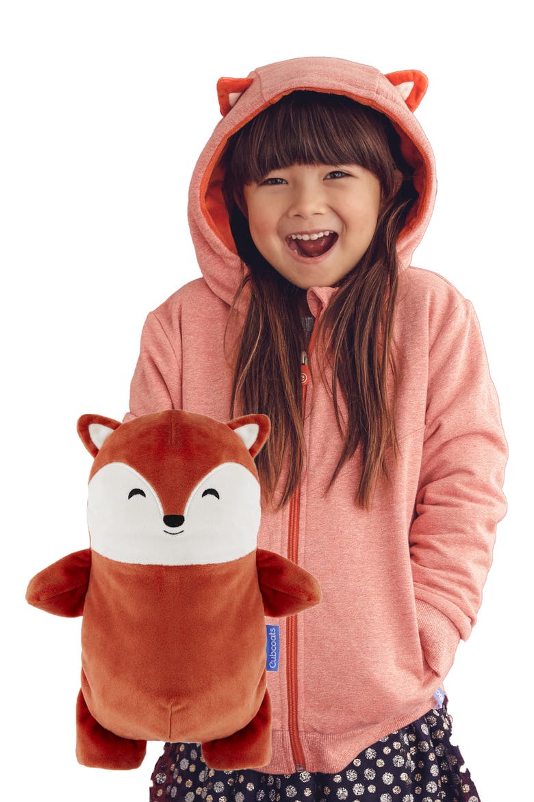 Flynn 2-in-1 Stuffed Animal Hoodie, Main, color, BURNT ORANGE