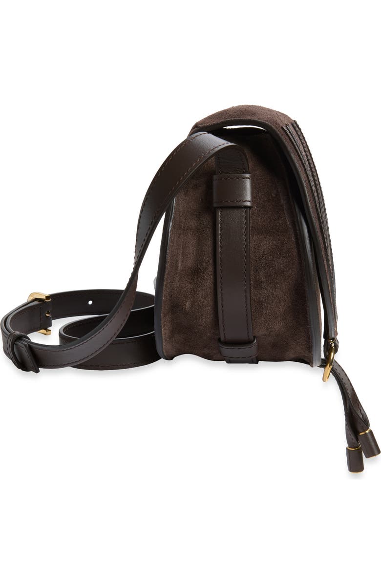 Chloé Small Marcie Suede Saddle Bag, Alternate, color, Brown