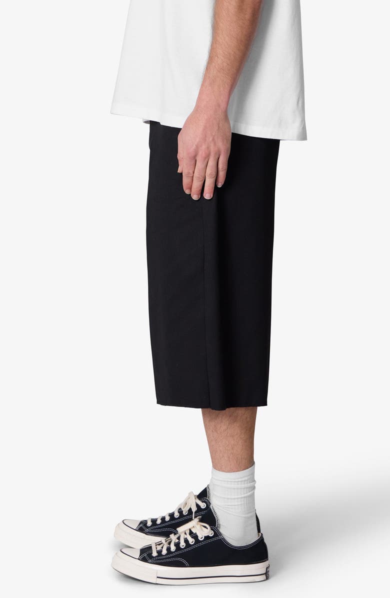 mnml Pleated Baggy Cotton Blend Shorts, Alternate, color, Black