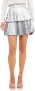 Endless Rose Shiny Pleated Faux Leather Miniskirt