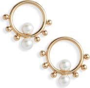 Poppy Finch Circle Bubble Cultured Pearl Drop Earrings