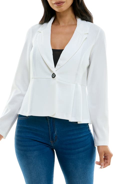 Notch Lapel Peplum Blazer