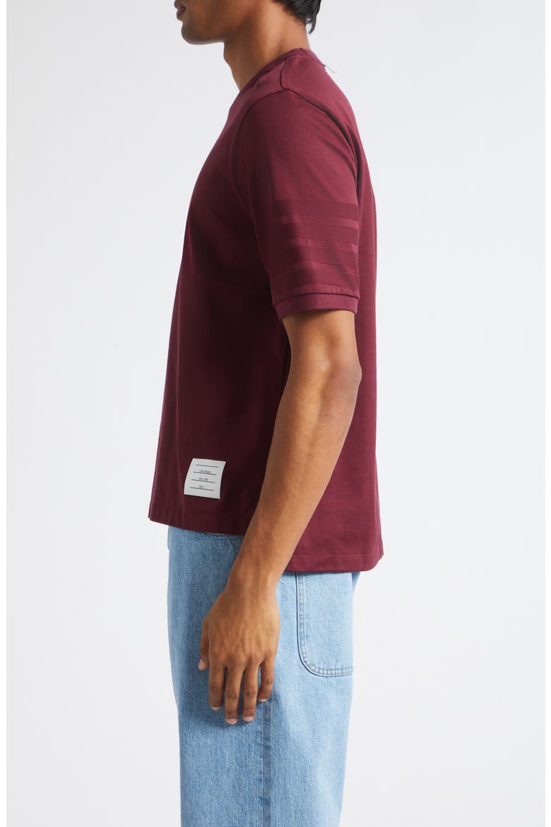 4-Bar Cotton T-Shirt, Alternate, color, BURGUNDY