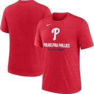 Nike Men's Nike Heather Red Philadelphia Phillies Logo Tri-Blend T-Shirt