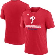 Nike Men's Nike Heather Red Philadelphia Phillies Logo Tri-Blend T-Shirt