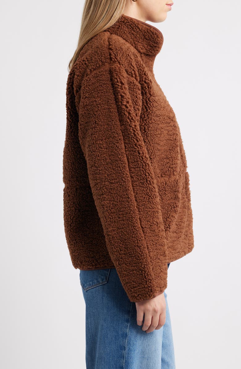 Caslon<sup>®</sup> Faux Shearling Jacket, Alternate, color, Brown Tiramisu