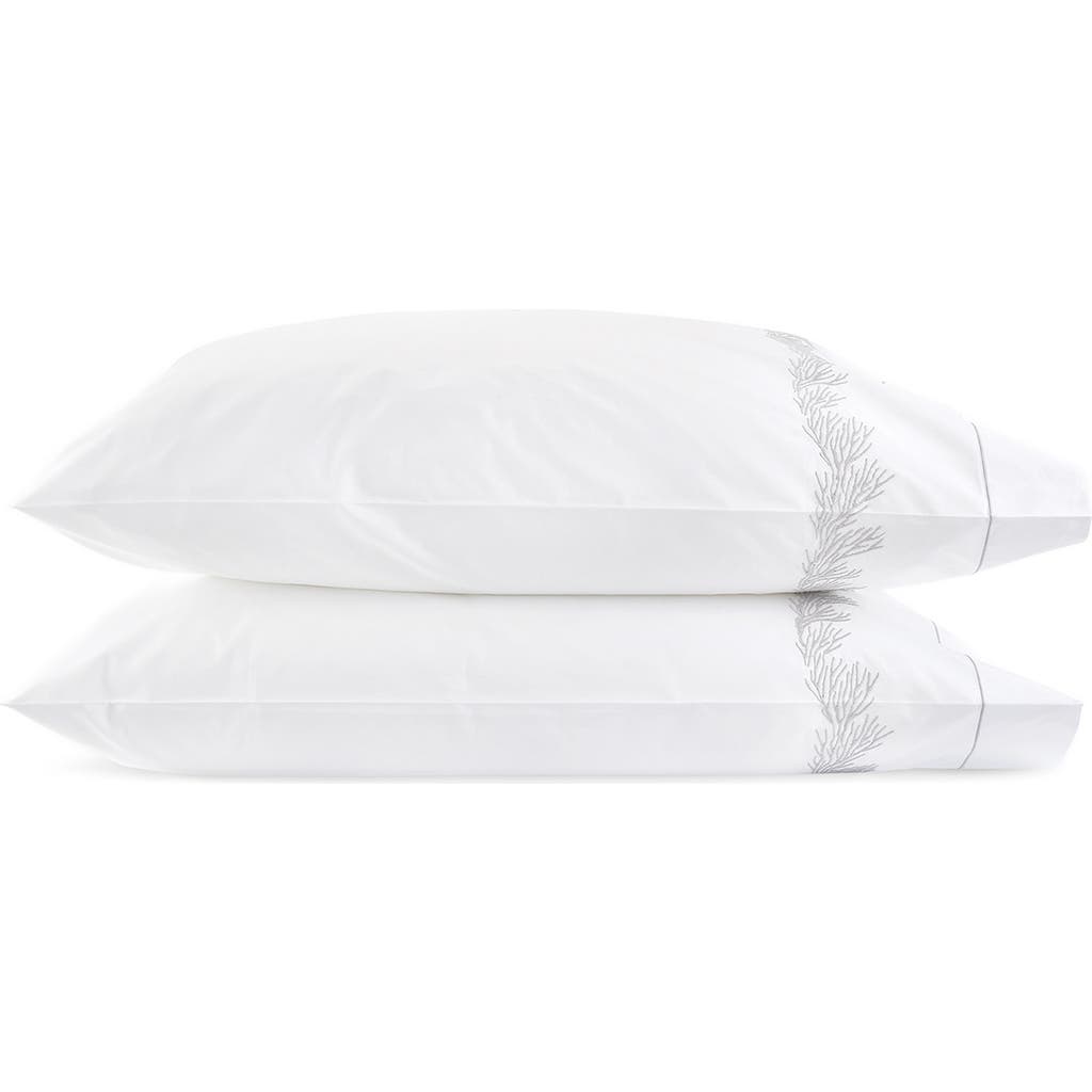 Matouk Atoll 520 Thread Count Cotton Percale Set Of 2 Pillowcases