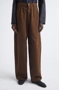 Lemaire High Waist Cotton Twill Wide Leg Pants
