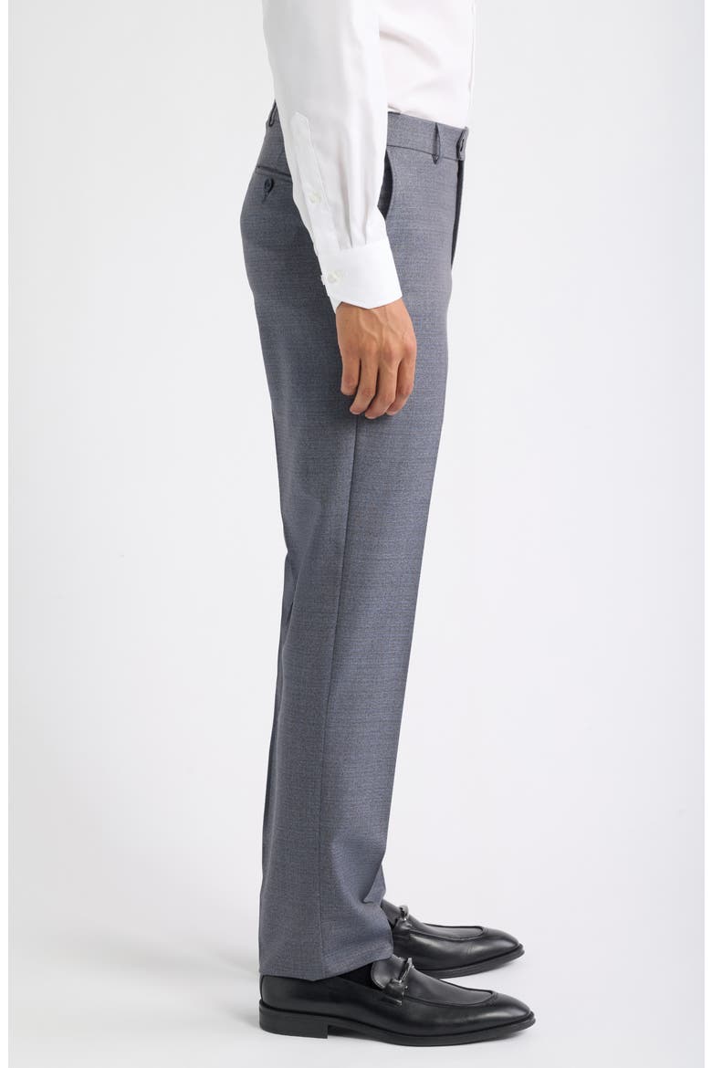 Flat Front Serge Wool Dress Pants, Alternate, color, BLUE MIX